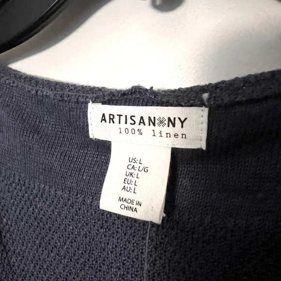 Hooded Blue Sleeveless Cardigan L - Picture 2 of 2